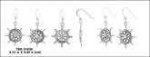 Celtic Ship Wheel Sterling Silver Hook Earring